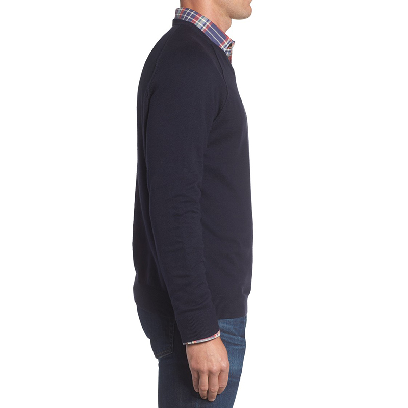 Long Sleeve Cotton Spandex V-Neck Sweater